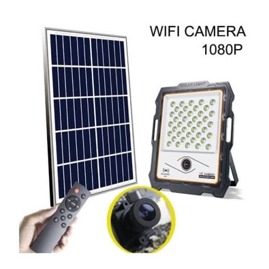 100W Solar Flood Light with CCTV Wi-Fi Camera